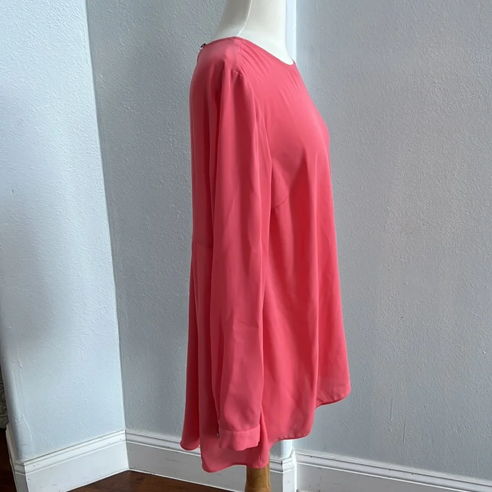 Vince Camuto‎ Women's Blouse Orange High Low Crepe Size S